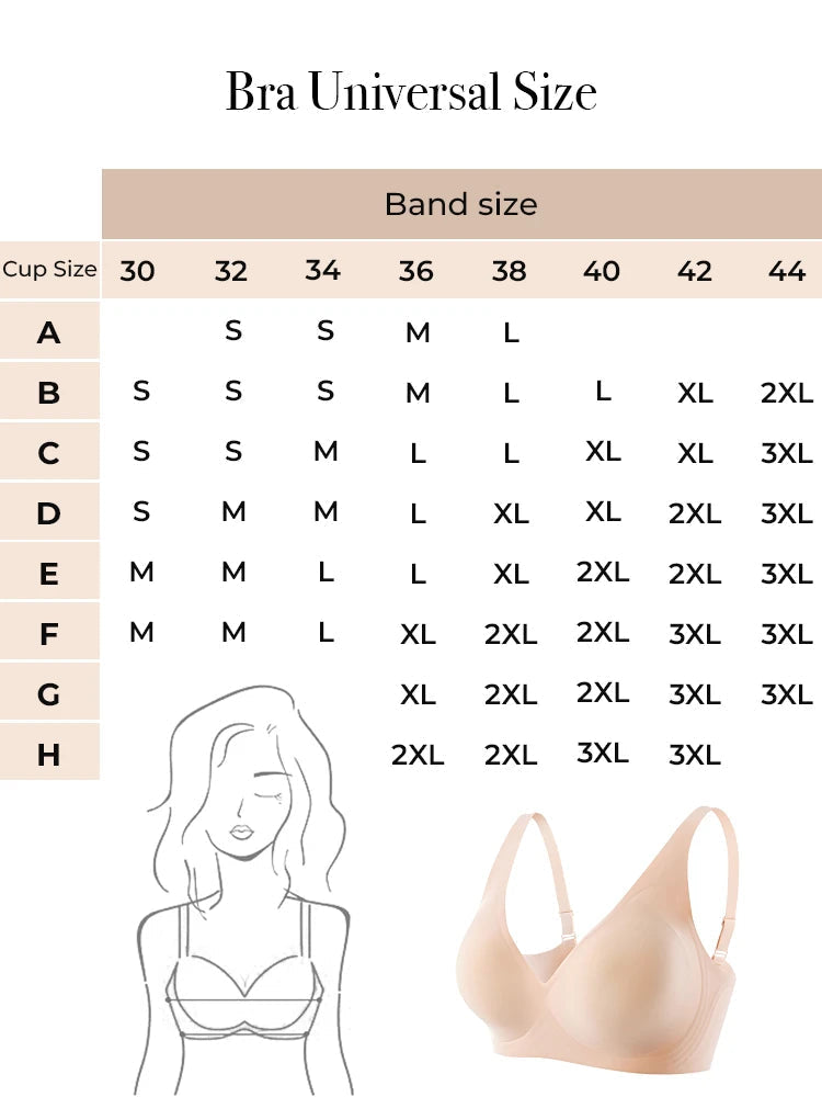 Pack of 2 Jelly Wireless Seamless Deep-V Push-Up Bra