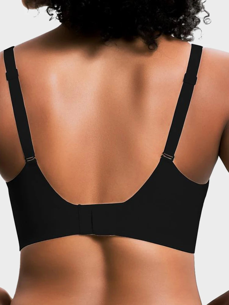 Pack of 3 Jelly Wireless Seamless Deep-V Push-Up Bra