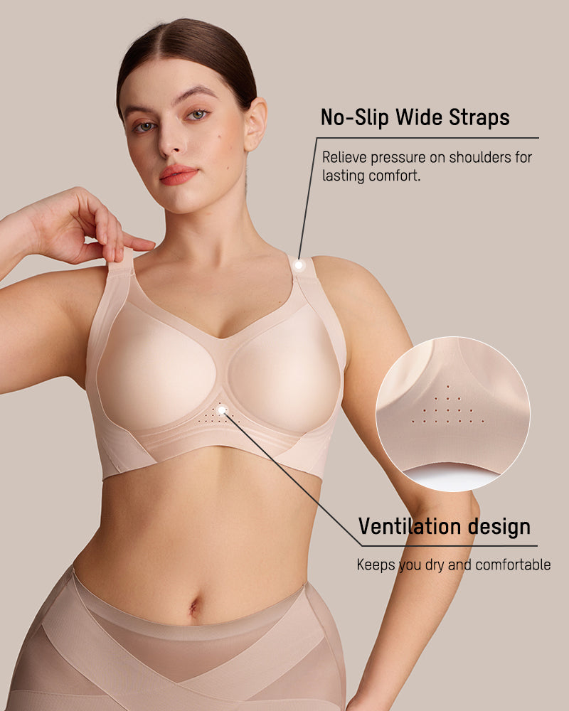 Pack of 3 bra Invisible Wide-Band Wireless Support Bra
