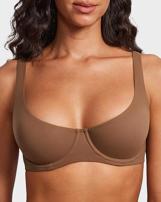 Pack of 3 Underwire Support Seamless Unlined Balconette Bra