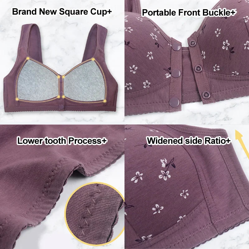 Anti Sagging Front Open Cooling Cotton Bra - Buy More Save More