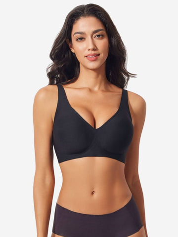 Pack of 3 Jelly Wireless Seamless Deep-V Push-Up Bra