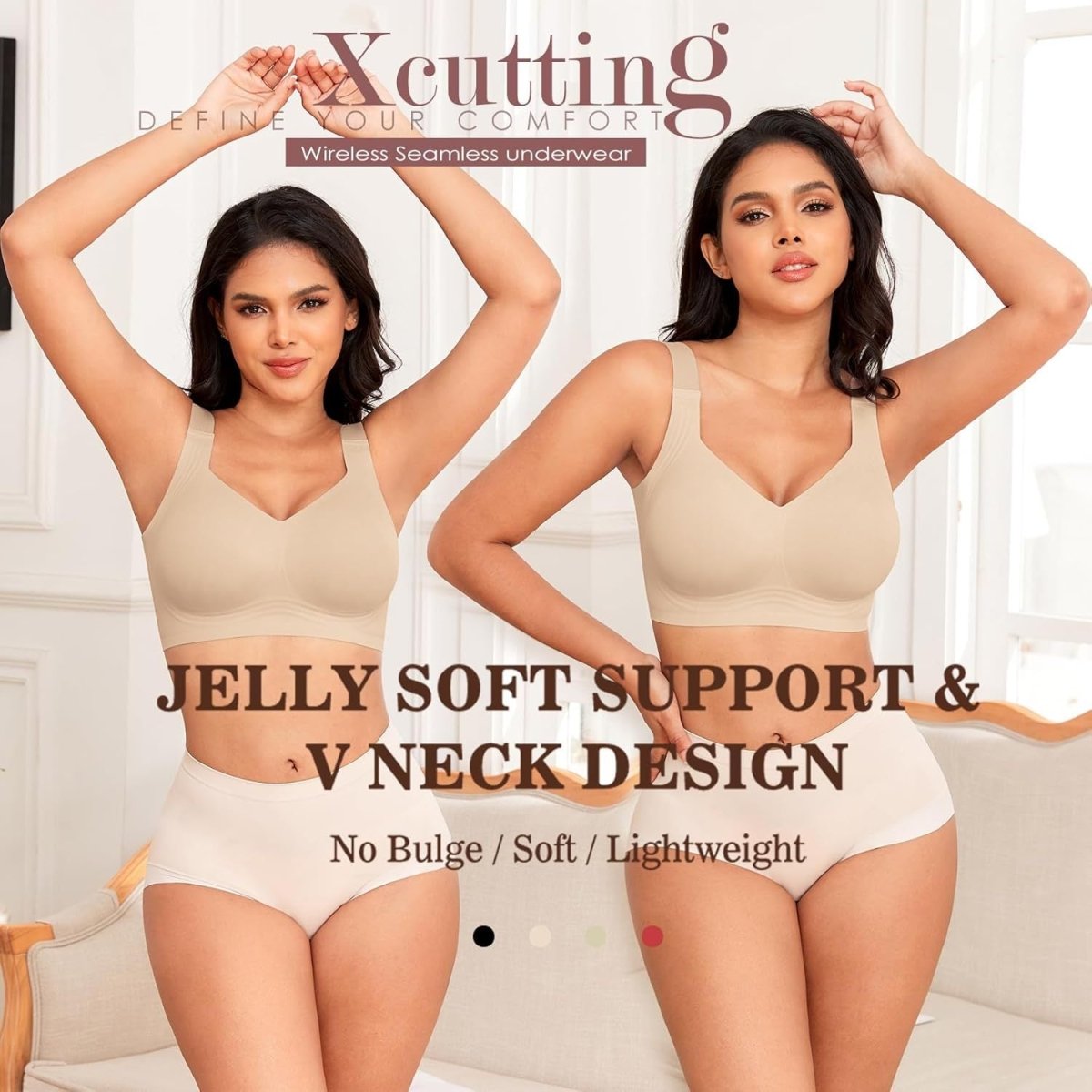 Pack of 3 Seamless Full Coverage Push Up No Underwire Bras