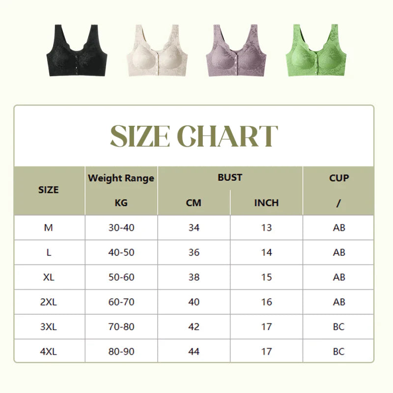 PACK OF 3 Comfort Front-Clasp & Wire-Free Seamless Bra